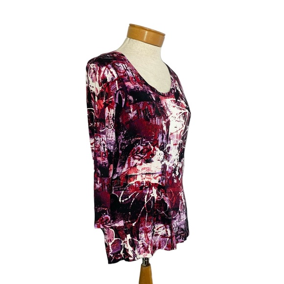 Bianca Sz 8 Abstract Print 3/4 Sleeve Top - Picture 3 of 5